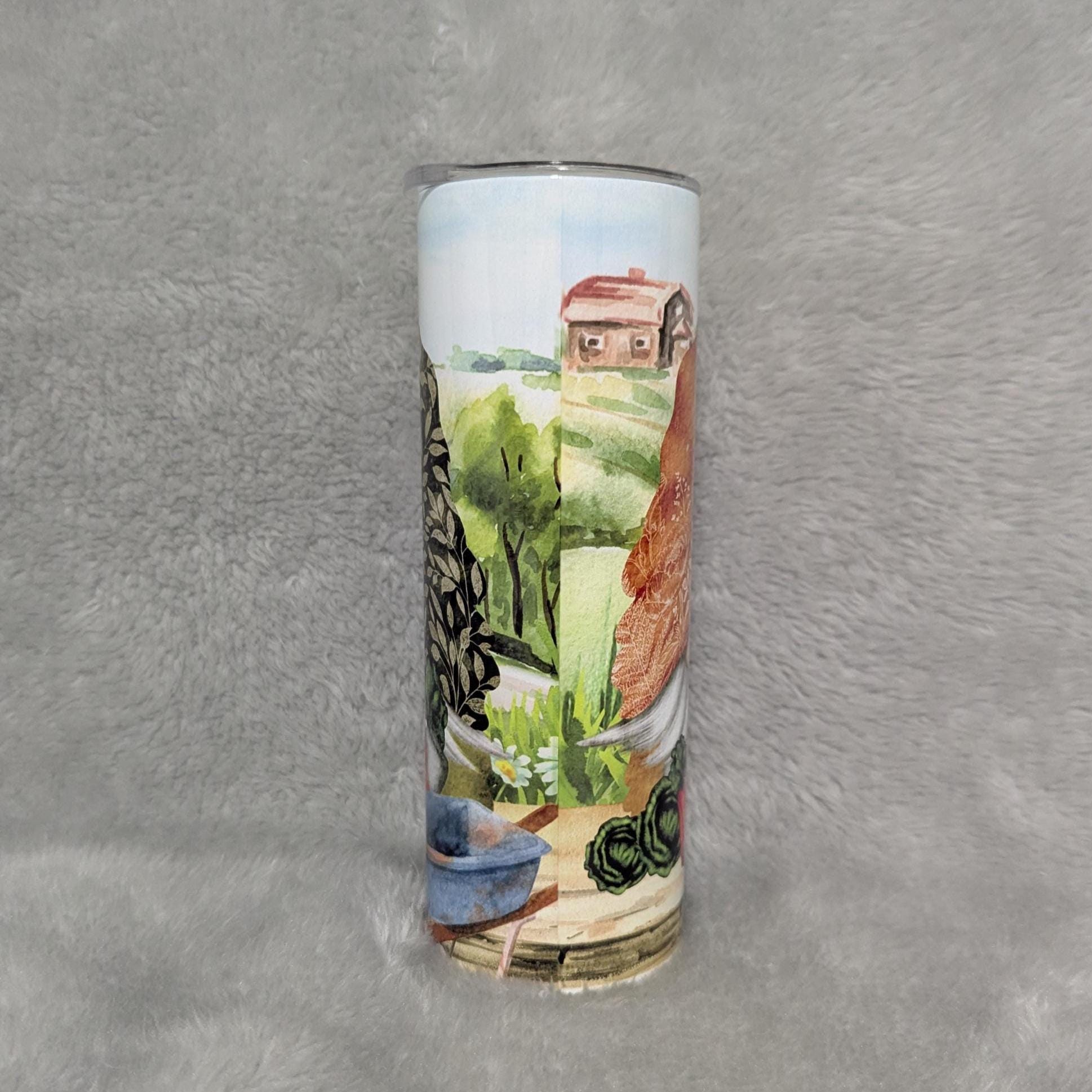Garden Gnome Tumbler 20oz With Reusable Straw, Can Be Personalized