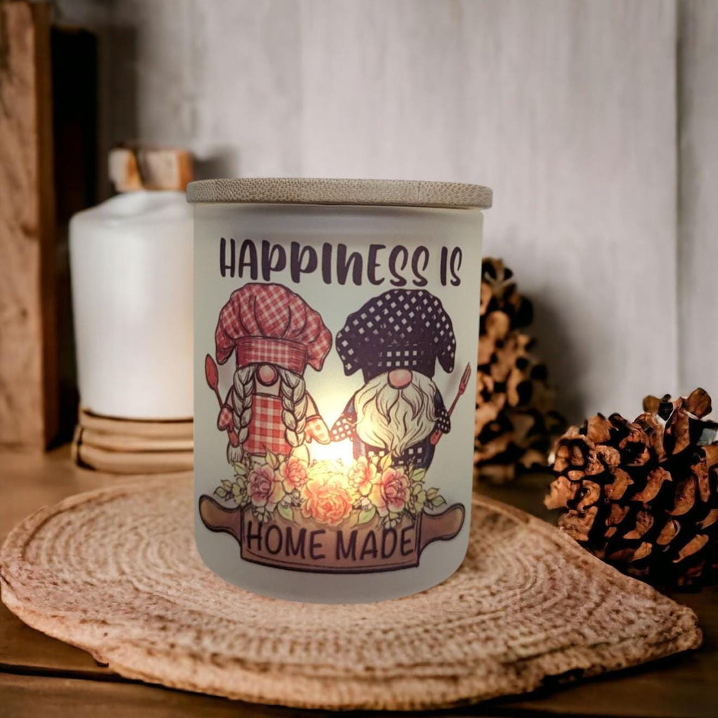Gnome Candle Holder Happiness Is Homemade With A Battery Operated Flickering Tea Light