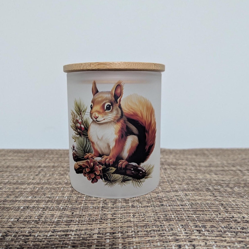 Squirrel Candle Holder With A Battery Operated Flickering Tea Light