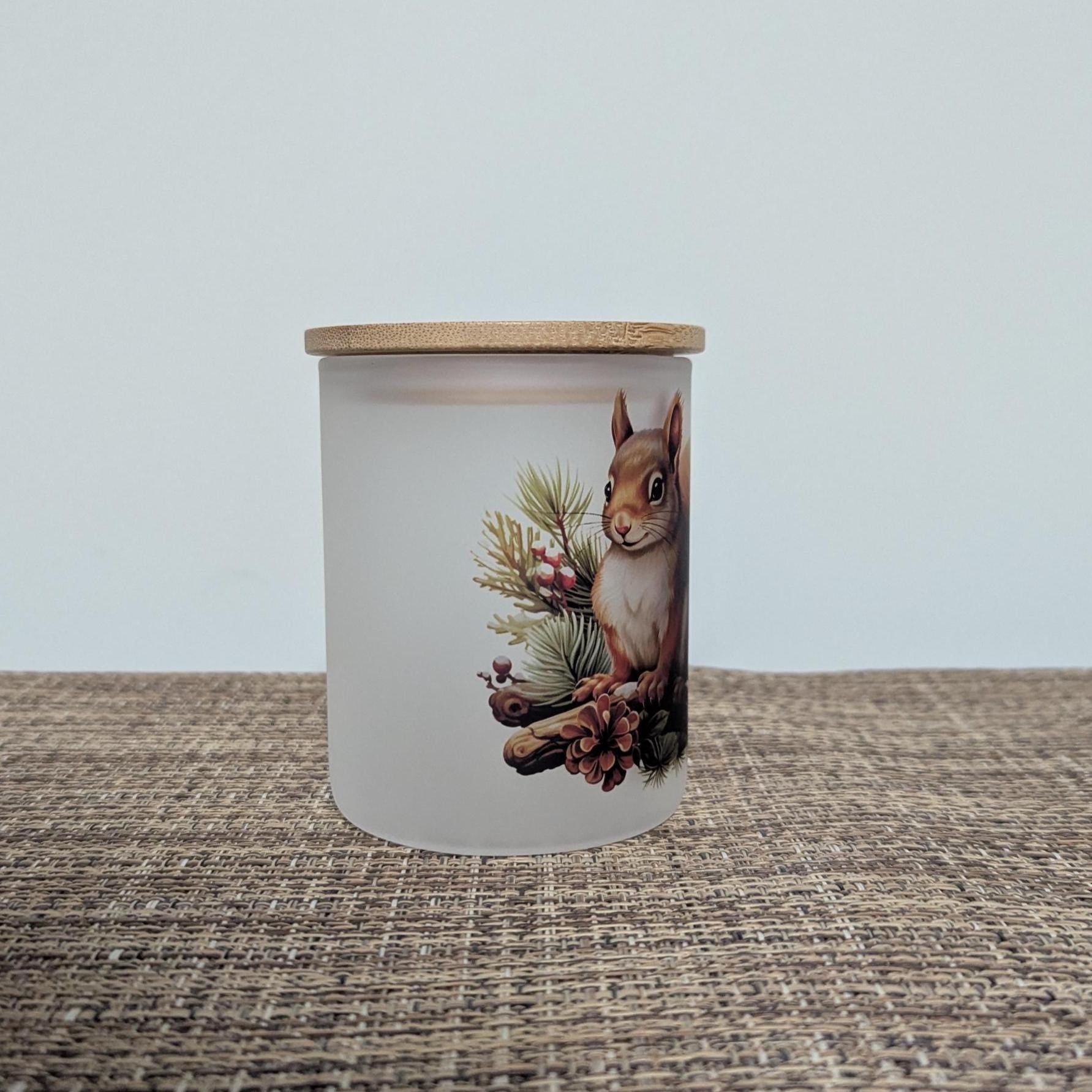Squirrel Candle Holder With A Battery Operated Flickering Tea Light