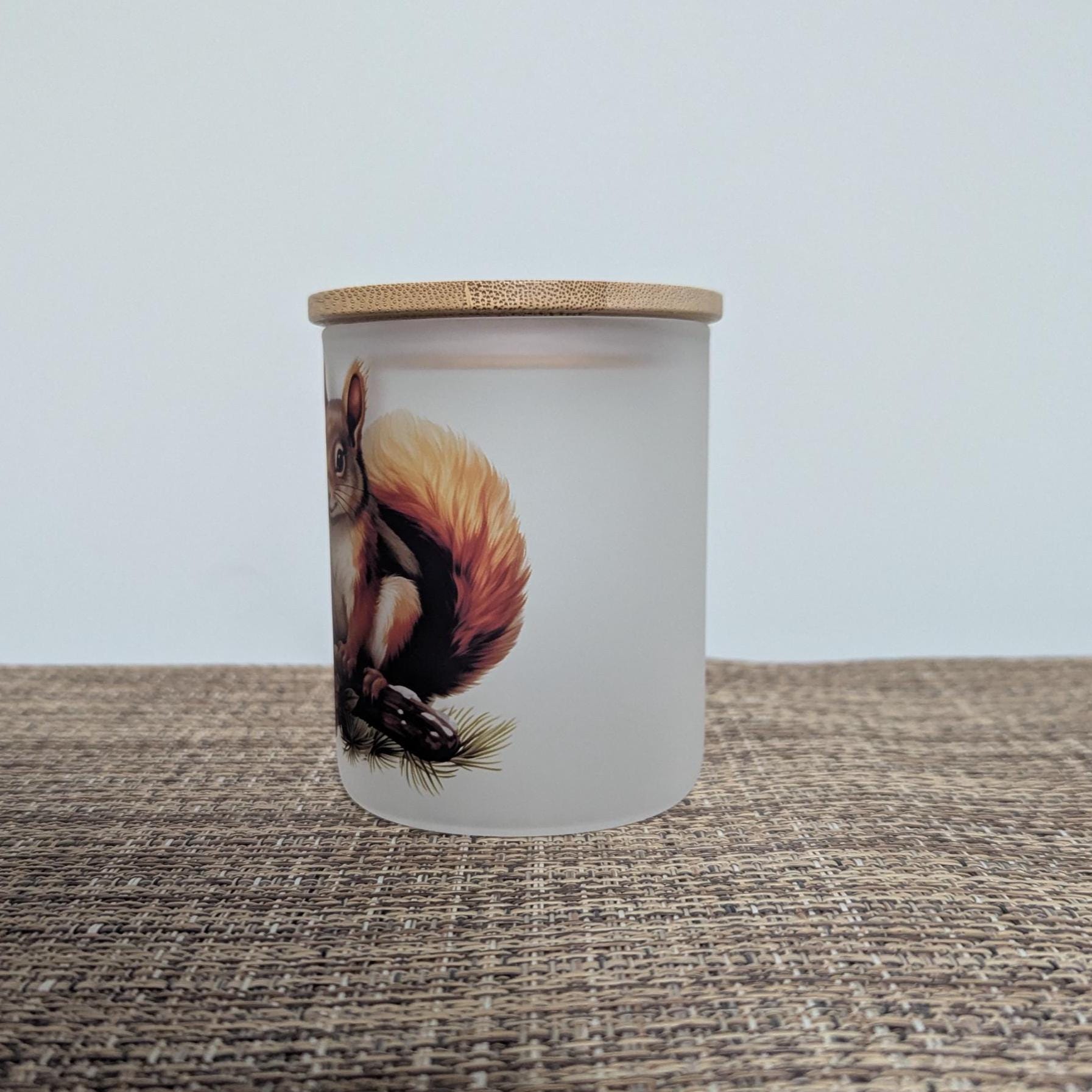 Squirrel Candle Holder With A Battery Operated Flickering Tea Light