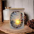 Lighthouse Candle Holder With A Battery Operated Flickering Tea Light