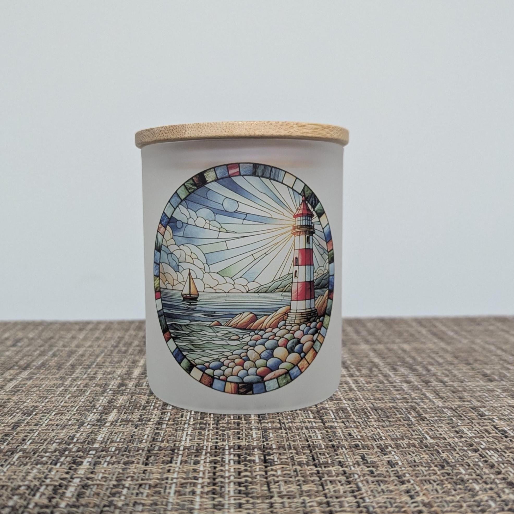 Lighthouse Candle Holder With A Battery Operated Flickering Tea Light