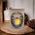 Blue Dragonfly Candle Holder With A Battery Operated Flickering Tea Light