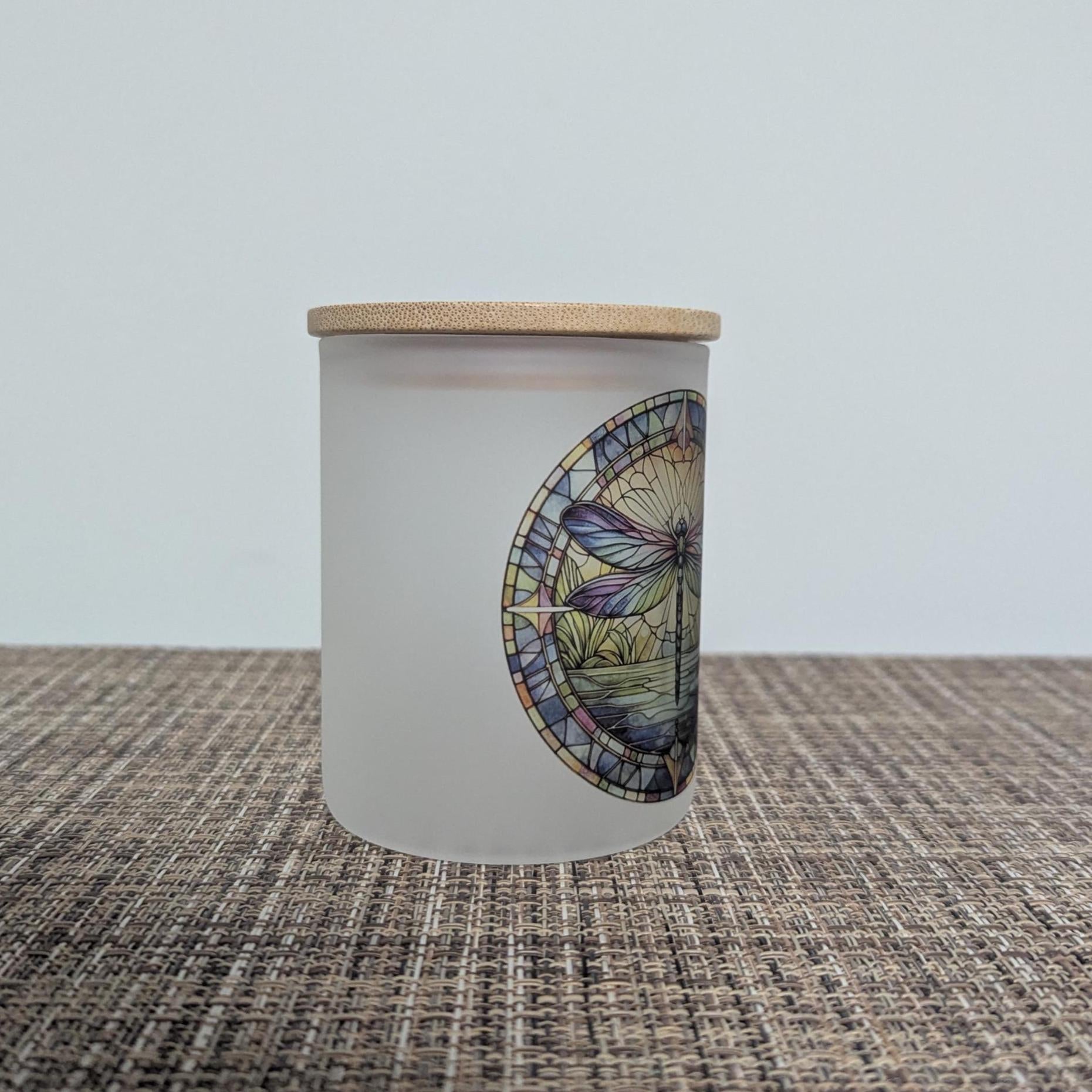 Blue Dragonfly Candle Holder With A Battery Operated Flickering Tea Light