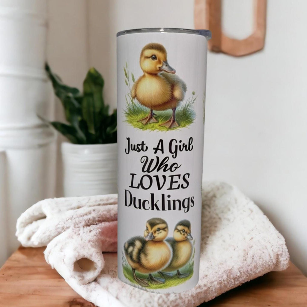 Just A Girl Who Loves Ducklings Tumbler 20oz With Reusable Straw