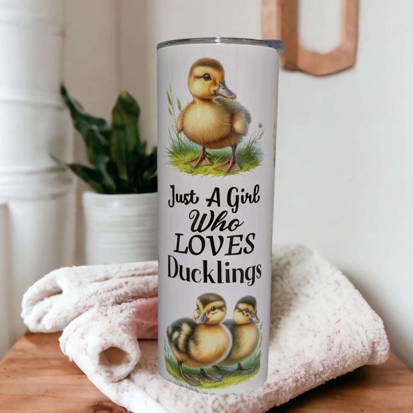 Just A Girl Who Loves Ducklings Tumbler 20oz With Reusable Straw