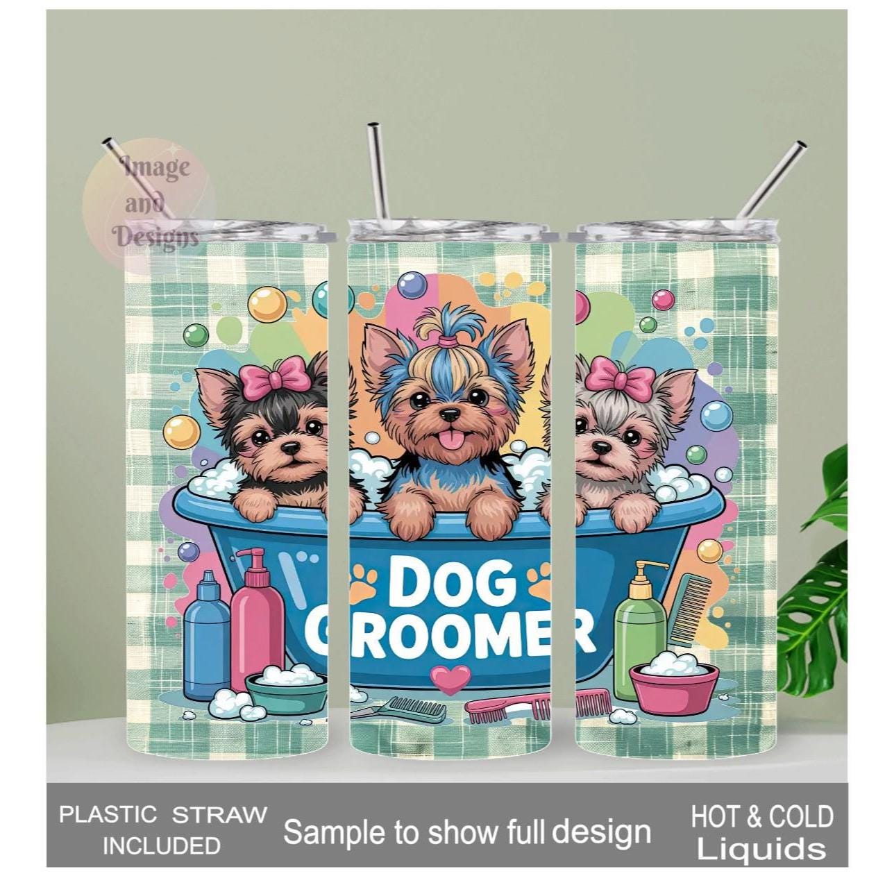 Dog Groomer Tumbler 20oz With Reusable Straw, Can Be Personalized