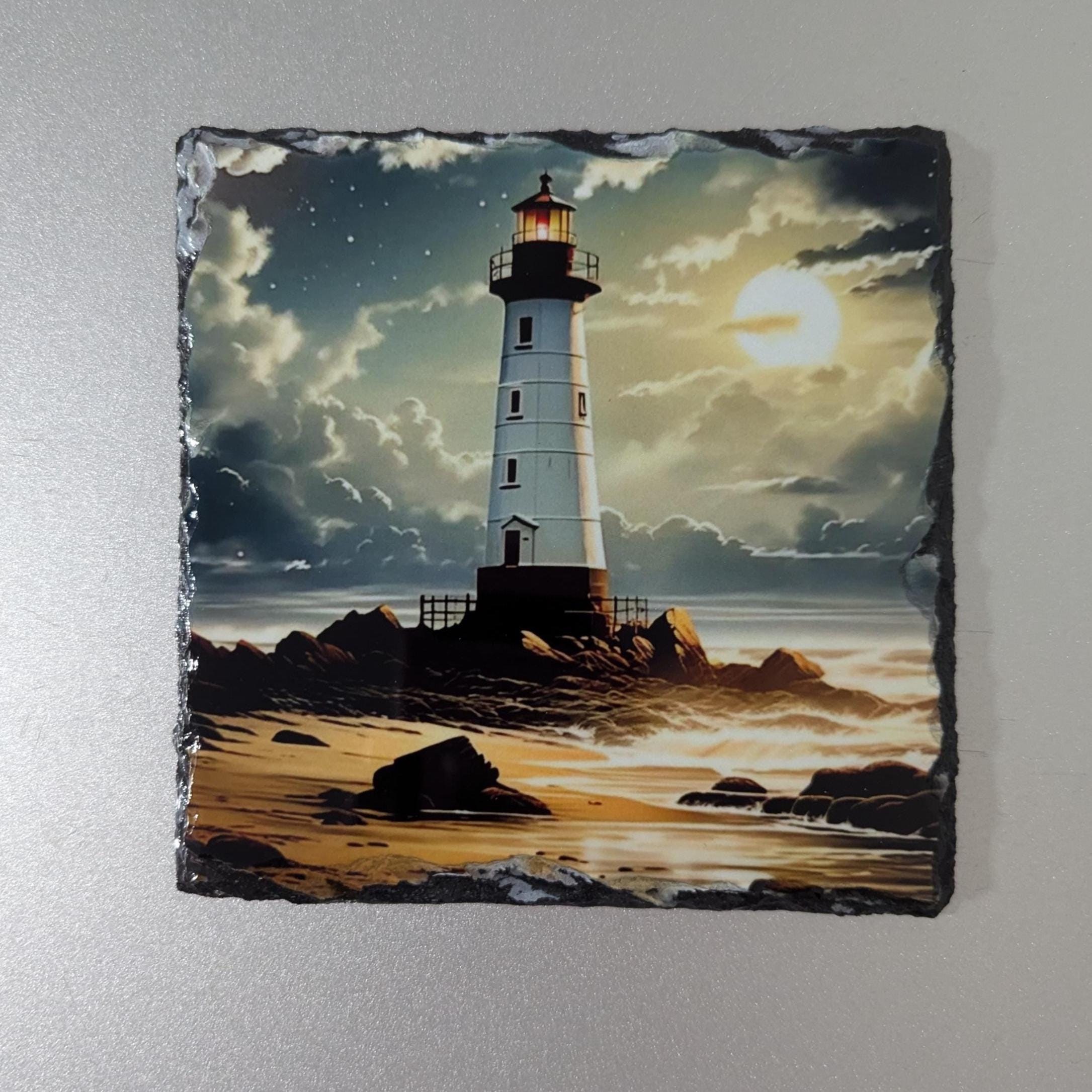 Slate Beach Lighthouse Picture With Display Legs