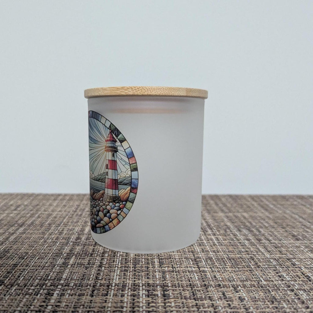 Lighthouse Candle Holder With A Battery Operated Flickering Tea Light