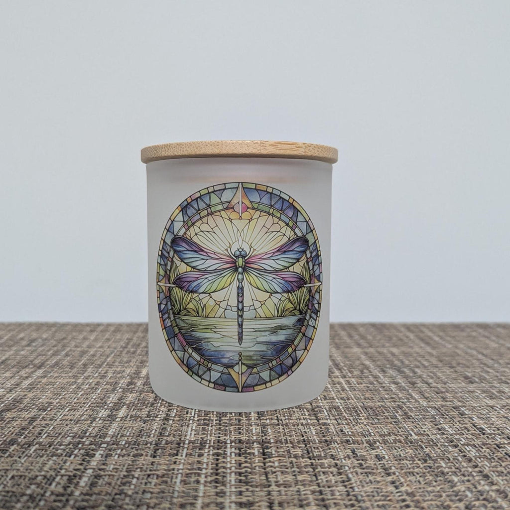 Blue Dragonfly Candle Holder With A Battery Operated Flickering Tea Light