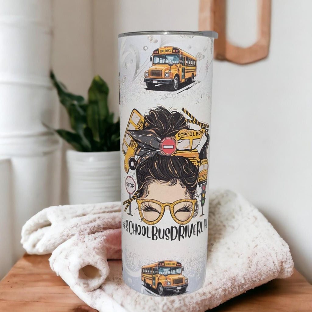 School Bus Driver Tumbler Can Be Personalized, Great For Everyday Use - Hot Or Cold Drinks, 20oz Tumbler With Reusable Straw, Gift For Her