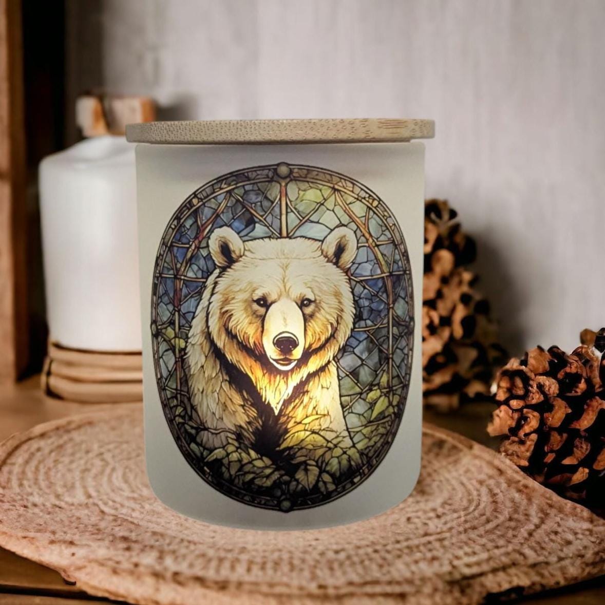 Brown Bear Candle Holder With A Battery Operated Flickering Tea Light