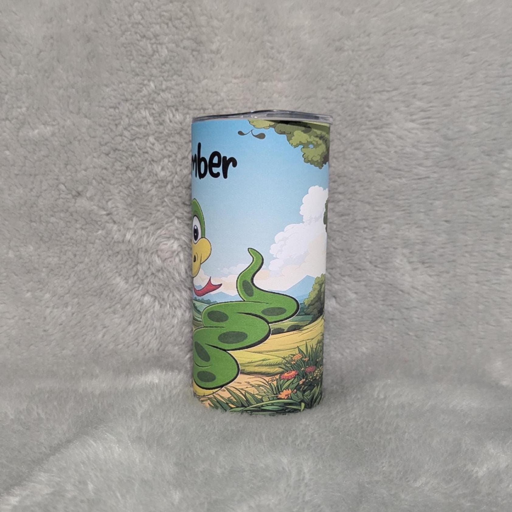 Kids Cute Snake Tumbler Can Be Personalized, Snake Cup With Name, Personalized Tumbler, Snake Tumbler, Cartoon Snake Cup With Straw