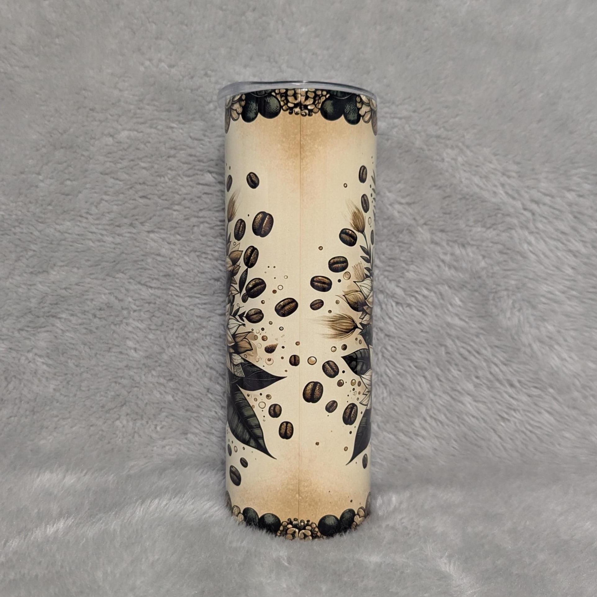 Life Happens Coffee Helps Tumbler With Coffee Beans and A Floral Print Includes Reusable Straw, Hot Cold Drinkware For Home Or On The Go
