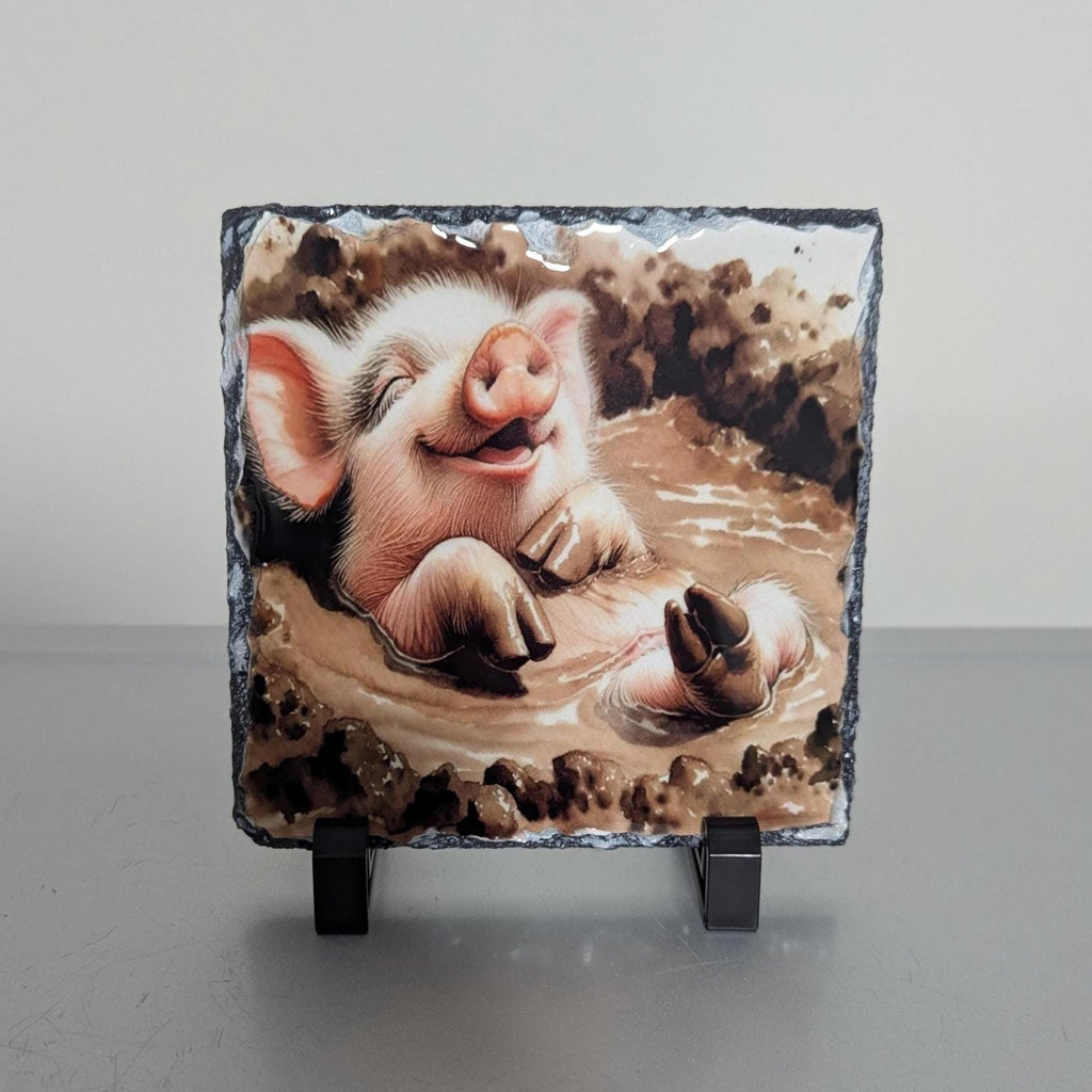 Slate Pig In The Mud Picture With Display Legs
