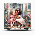 Two Little Girls Sharing Secrets Slate Picture With Display Legs