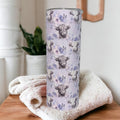 Floral Highland Cow Tumbler With Reusable Straw Can Be Personalized, Highland Cow Gift, Drinkware For Everyday Use - Hot Or Cold Drinks