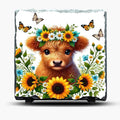 Slate Highland Cow Picture With Display Legs