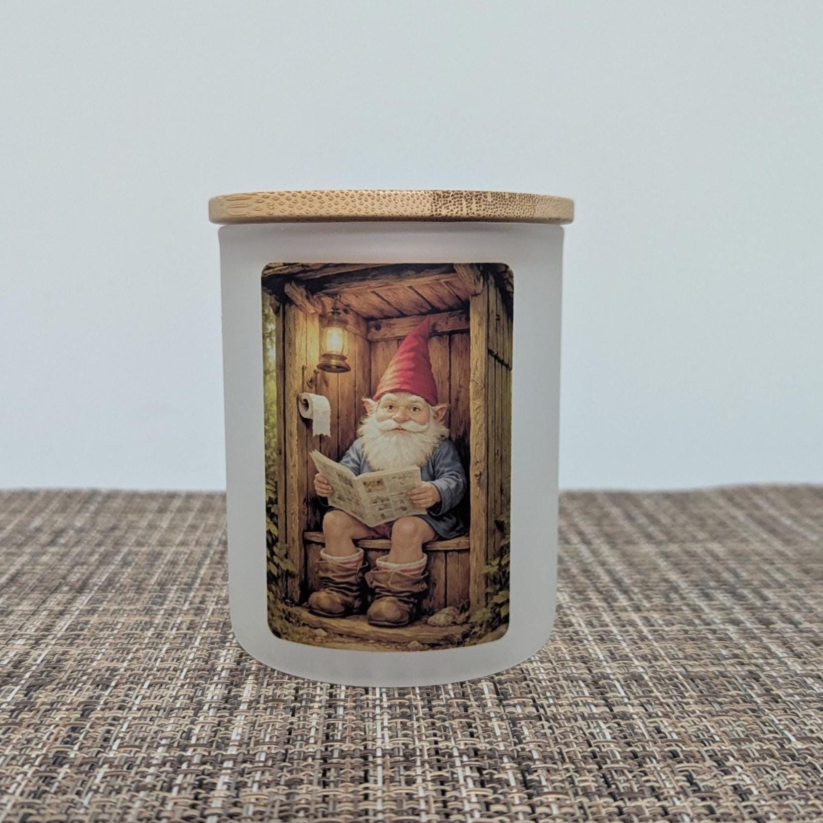 Funny Outhouse Gnome Candle Holder With A Battery Operated Flickering Tea Light