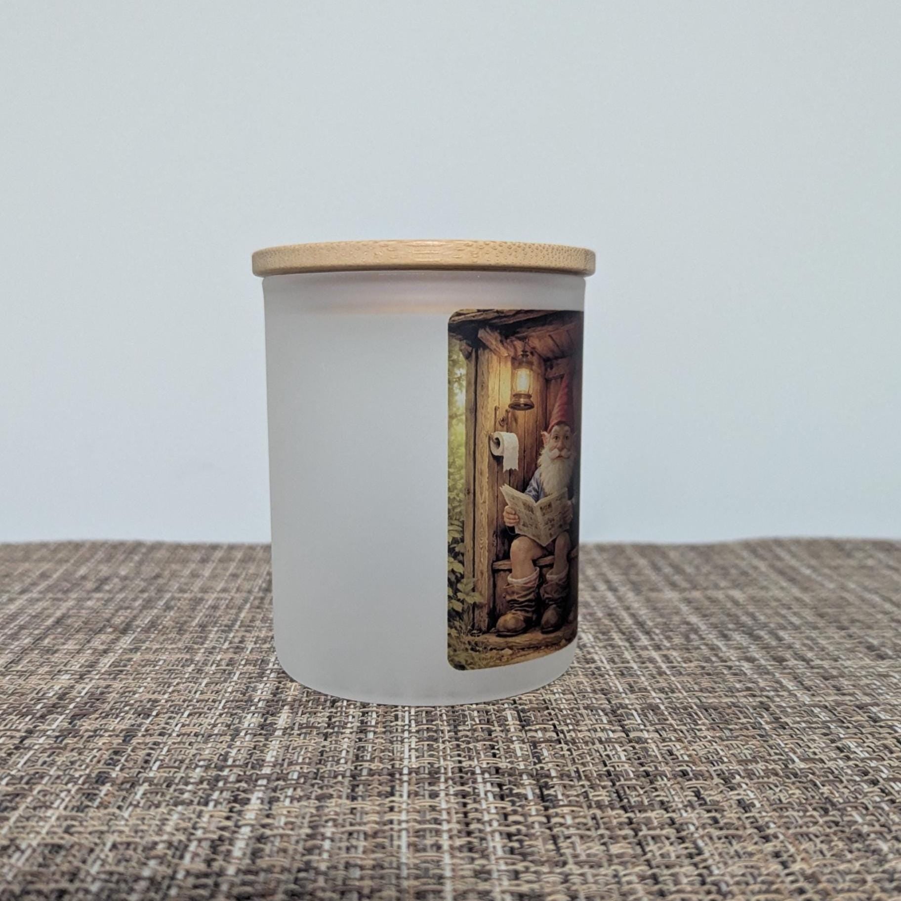 Funny Outhouse Gnome Candle Holder With A Battery Operated Flickering Tea Light