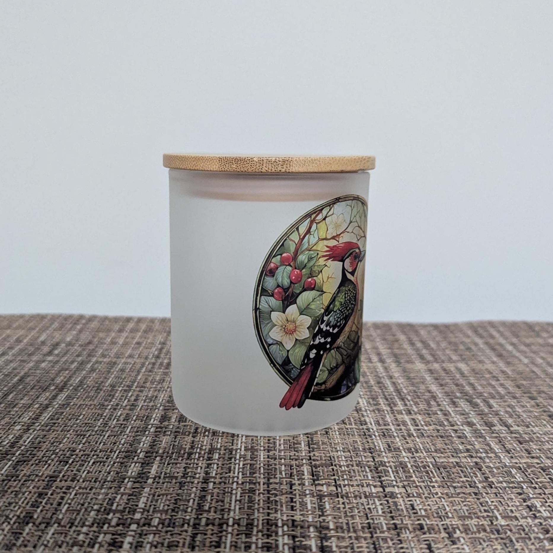 Woodpecker Candle Holder With A Battery Operated Flickering Tea Light