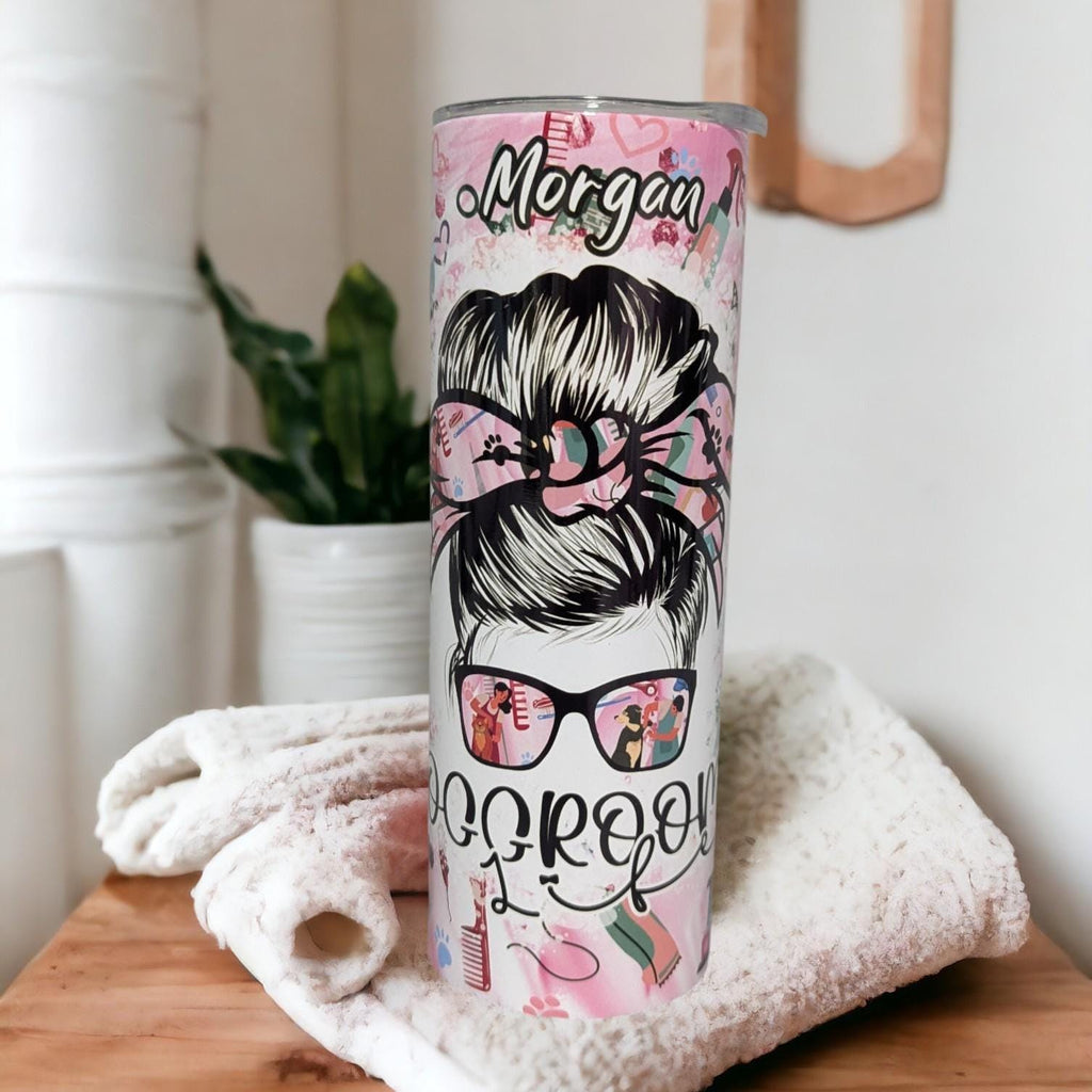 Dog Groomer Tumbler 20oz With Reusable Straw, Can Be Personalized