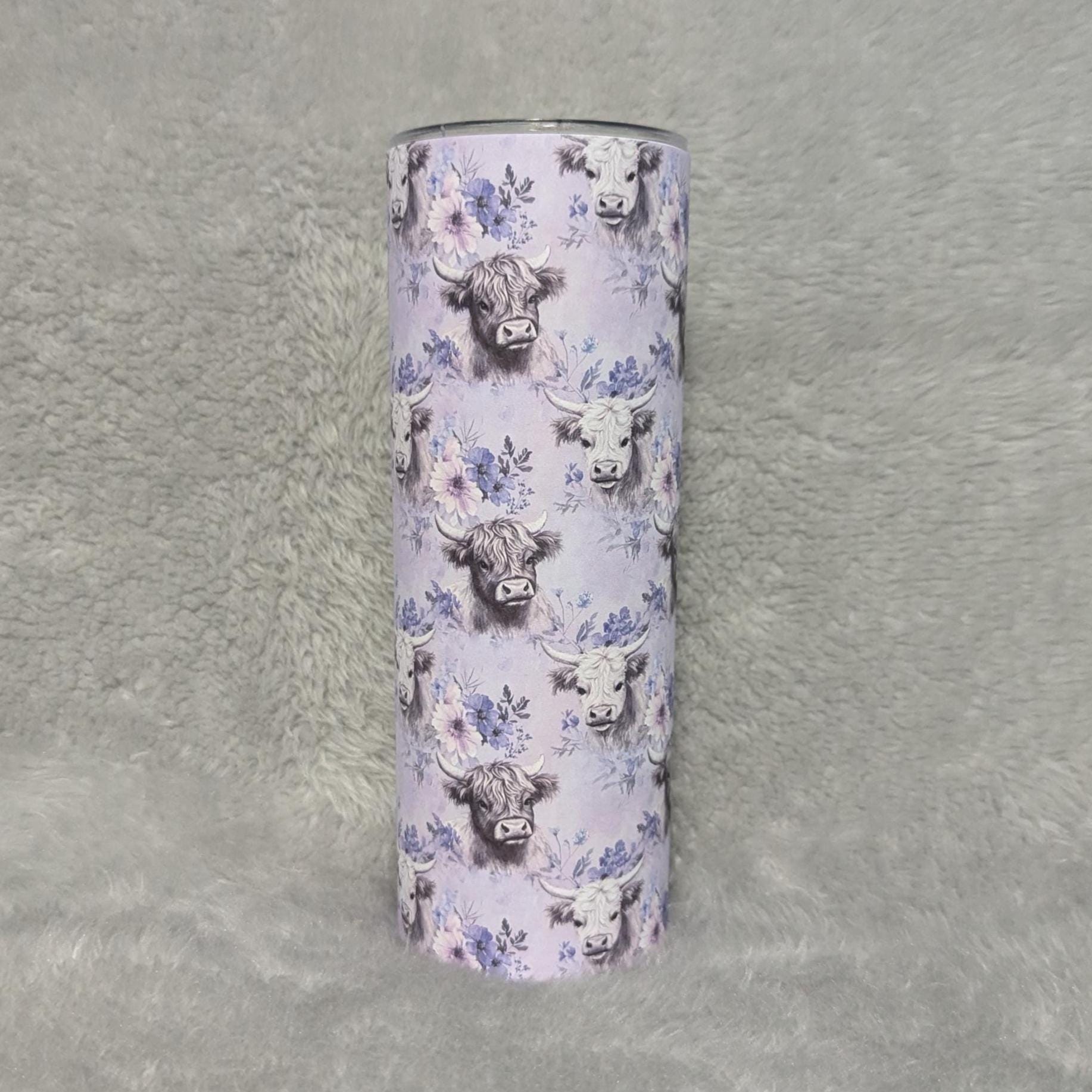 Floral Highland Cow Tumbler With Reusable Straw Can Be Personalized, Highland Cow Gift, Drinkware For Everyday Use - Hot Or Cold Drinks