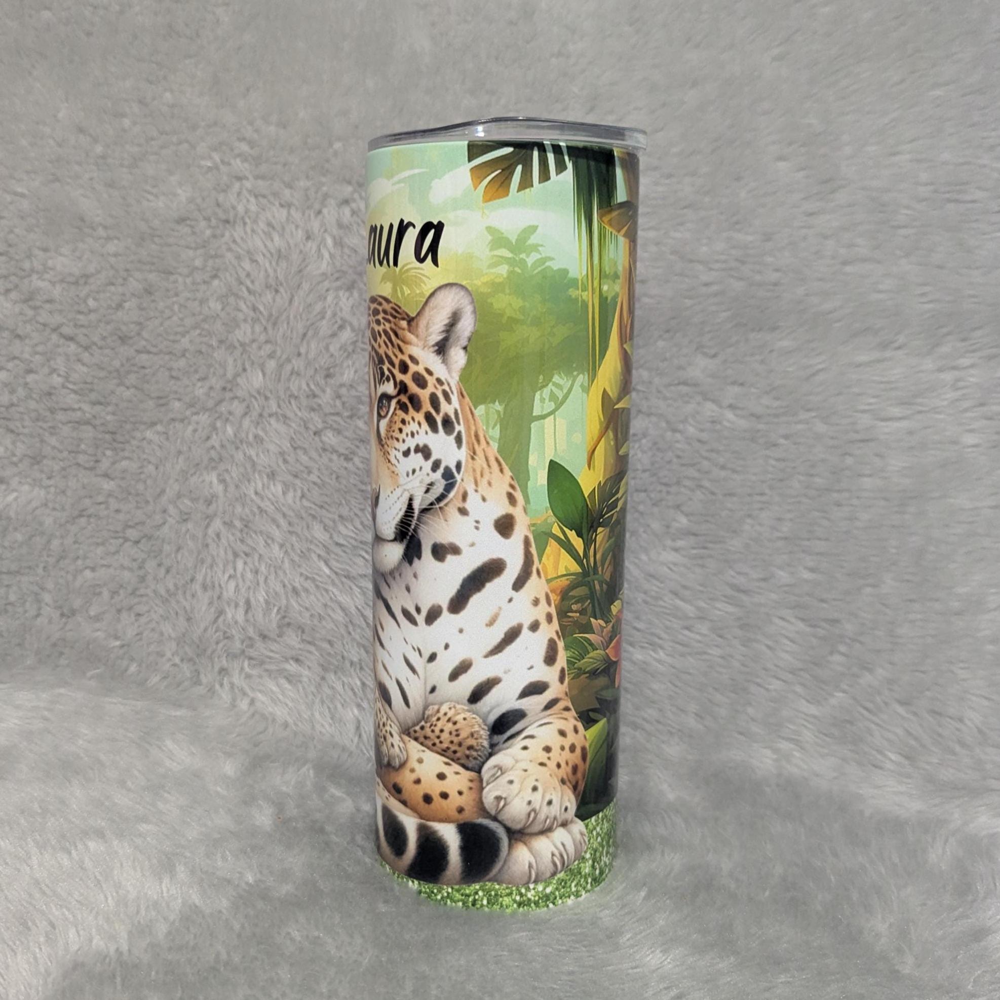 Cheetah Tumbler With A Cheetah and Her Cub, Cheetah Gift, Cheetah Cup With Name, Gift For Her, 20oz Cheetah Tumbler With Straw