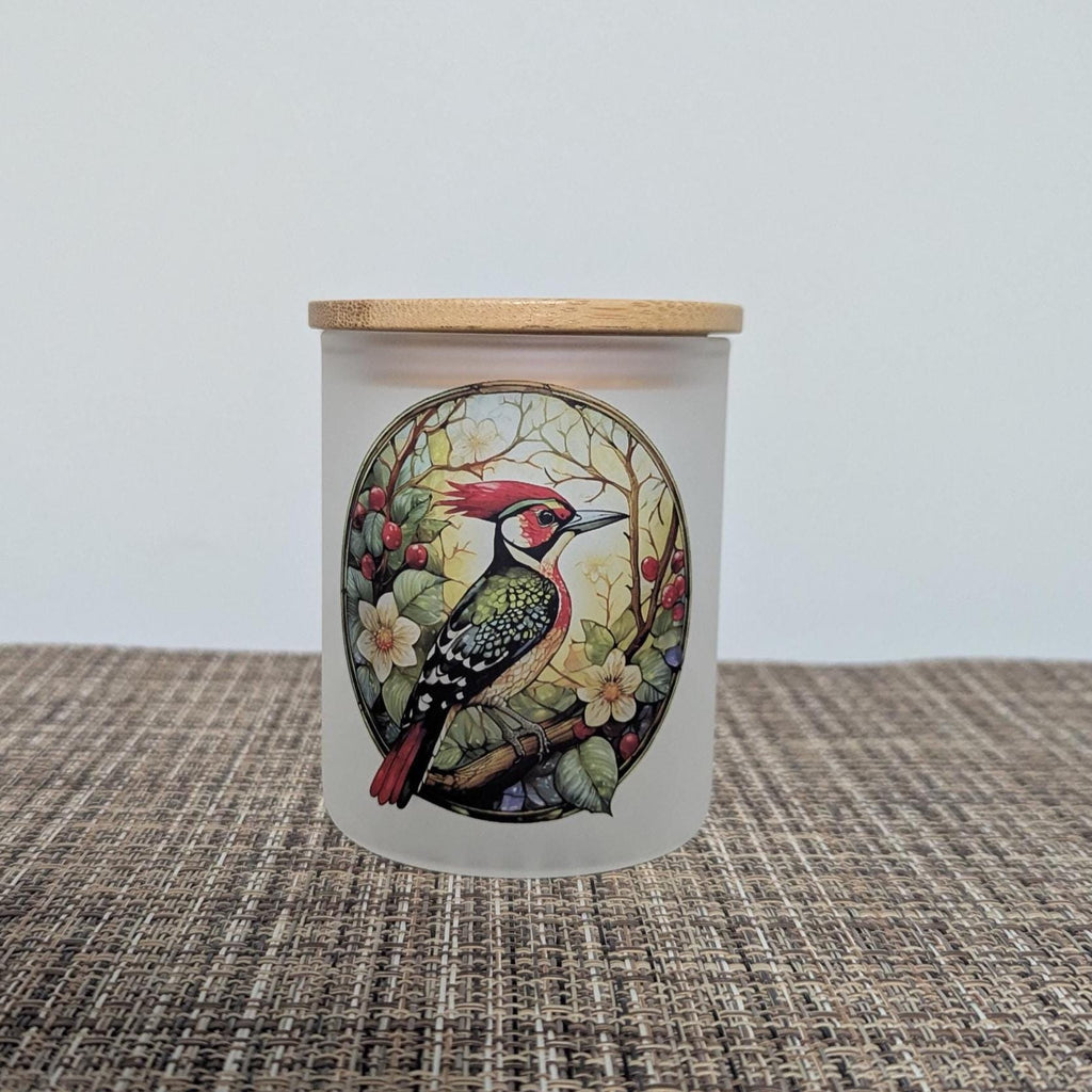 Woodpecker Candle Holder With A Battery Operated Flickering Tea Light