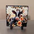 Slate Cow Picture With Display Legs