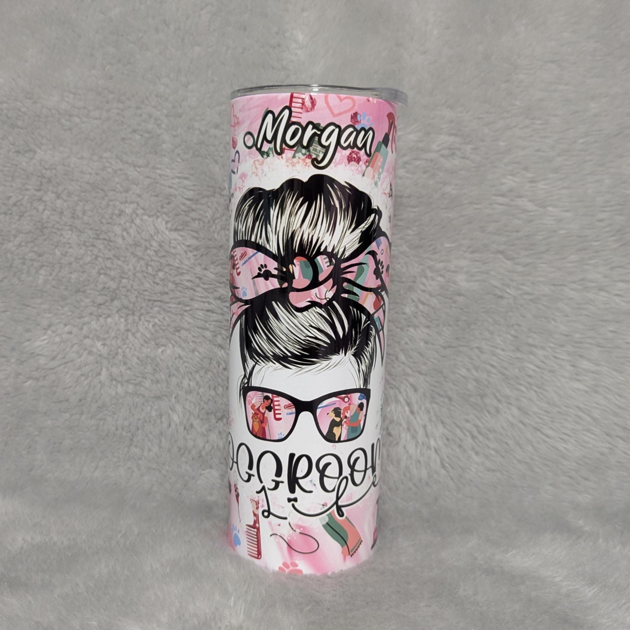 Dog Groomer Tumbler 20oz With Reusable Straw, Can Be Personalized