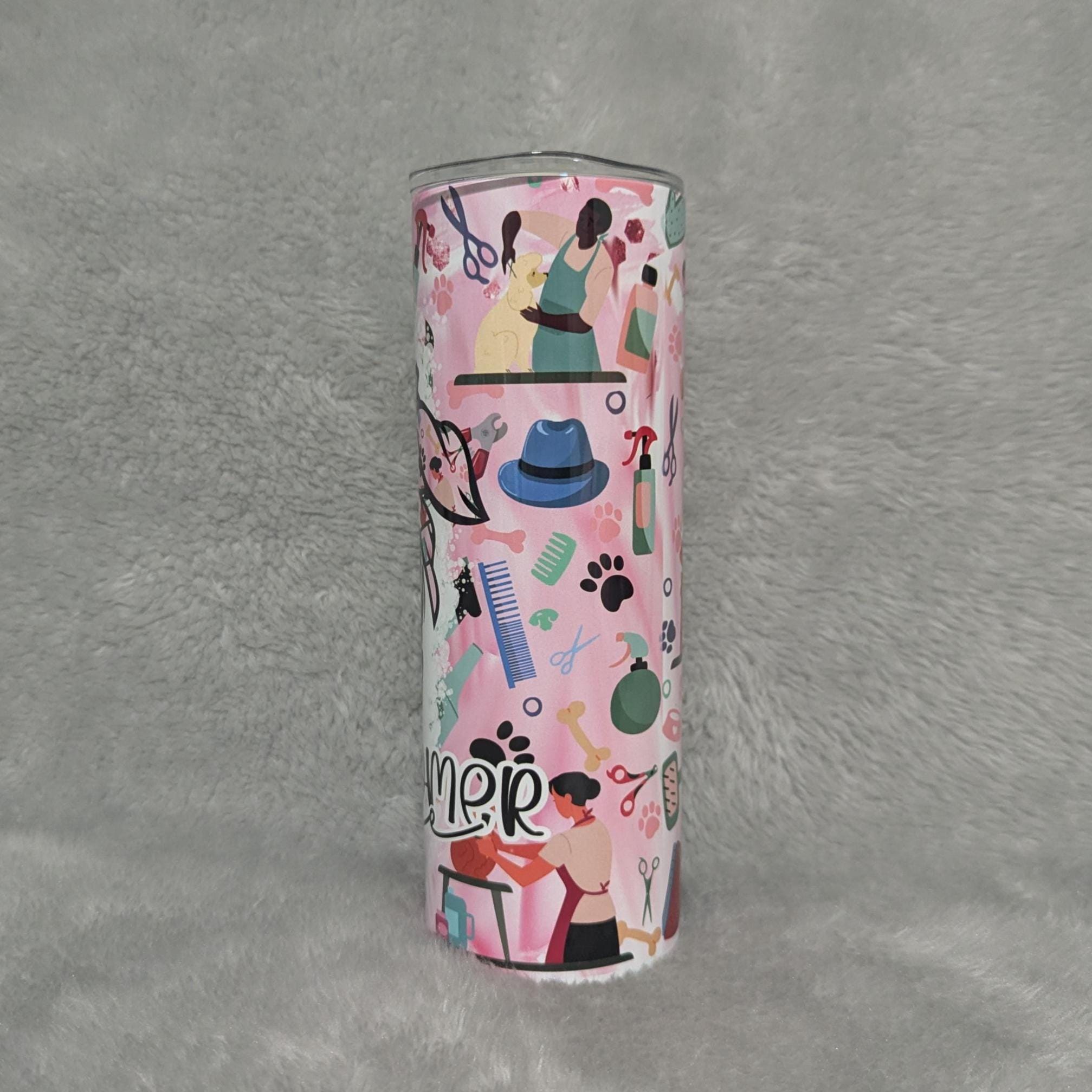 Dog Groomer Tumbler 20oz With Reusable Straw, Can Be Personalized