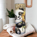 Pretty Panda Bear Tumbler Can Be Personalized, Includes A Reusable Straw, 20oz Skinny Tumbler For Everyday Use - Hot Or Cold Drinks
