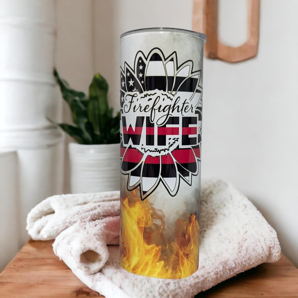 FireFighter Wife Cup, Firefighter Wife 20oz Tumbler, Gift for Firefighter Wife, Firefighter Gift