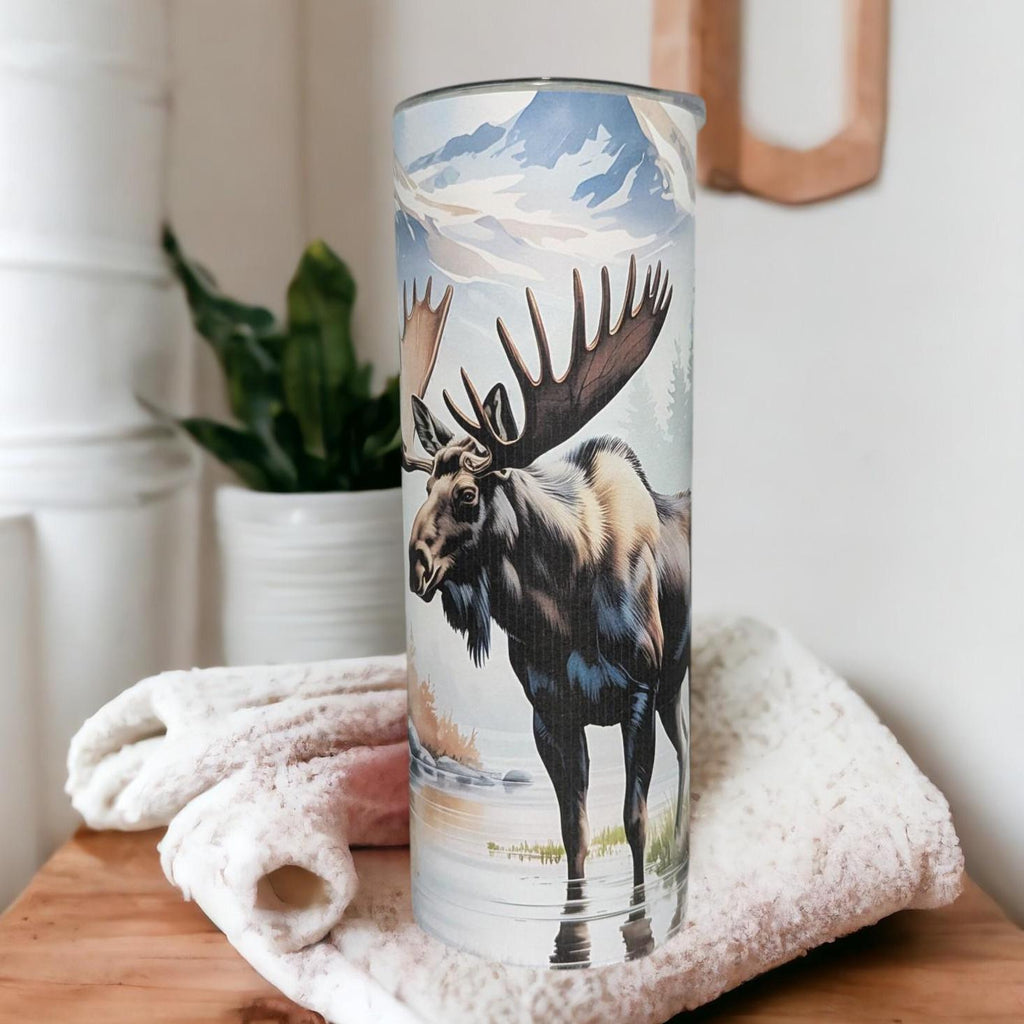 Moose Tumbler Can Be Personalized, Includes A Reusable Straw, Gift for Moose Lovers, Great For Home Or On The Go - Hot or Cold Drinks