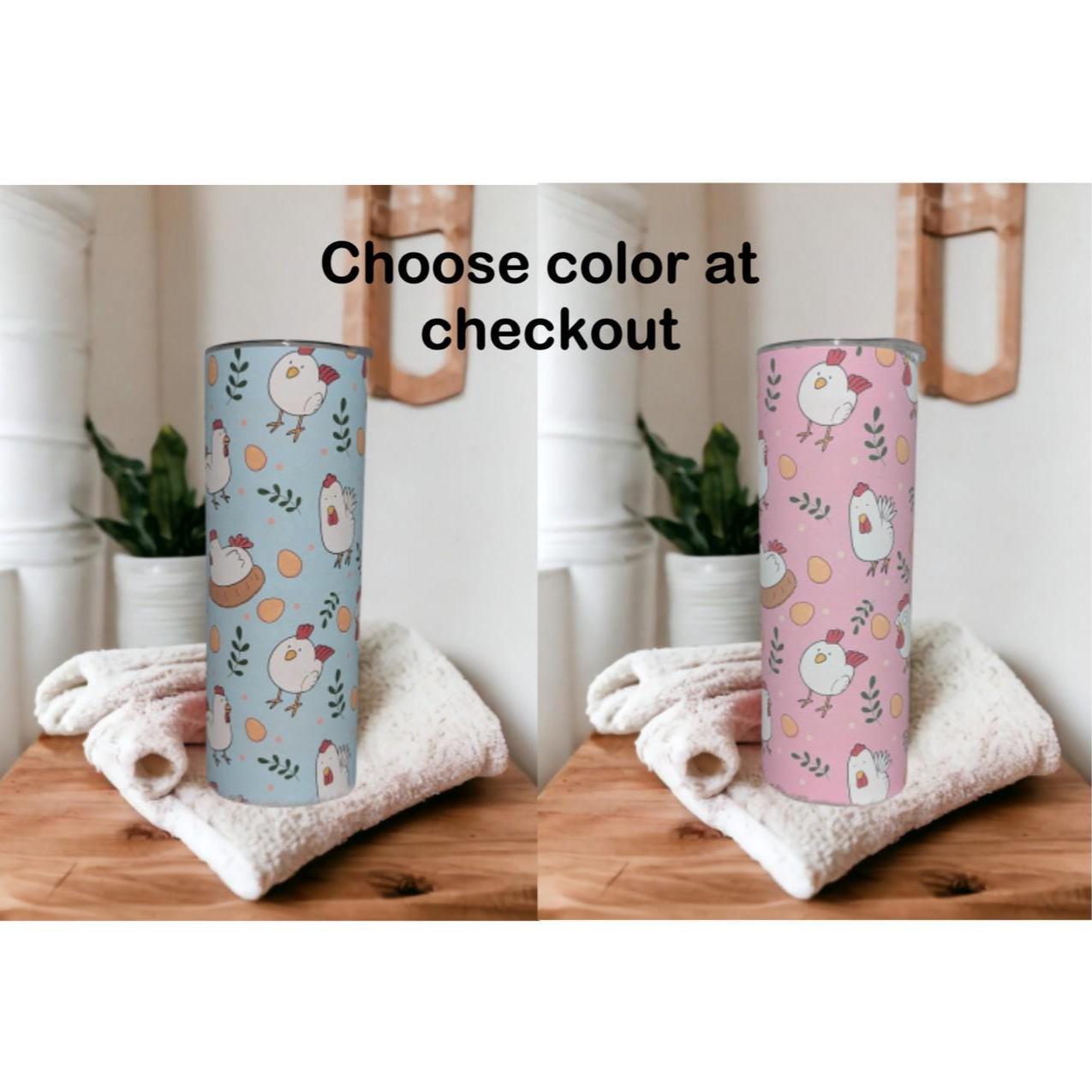Cute 20oz Funny Chicken Tumbler with Reusable Straw - Perfect Gift!, Chicken Lover Gift, Everyday Use - For Hot Cold Drinks