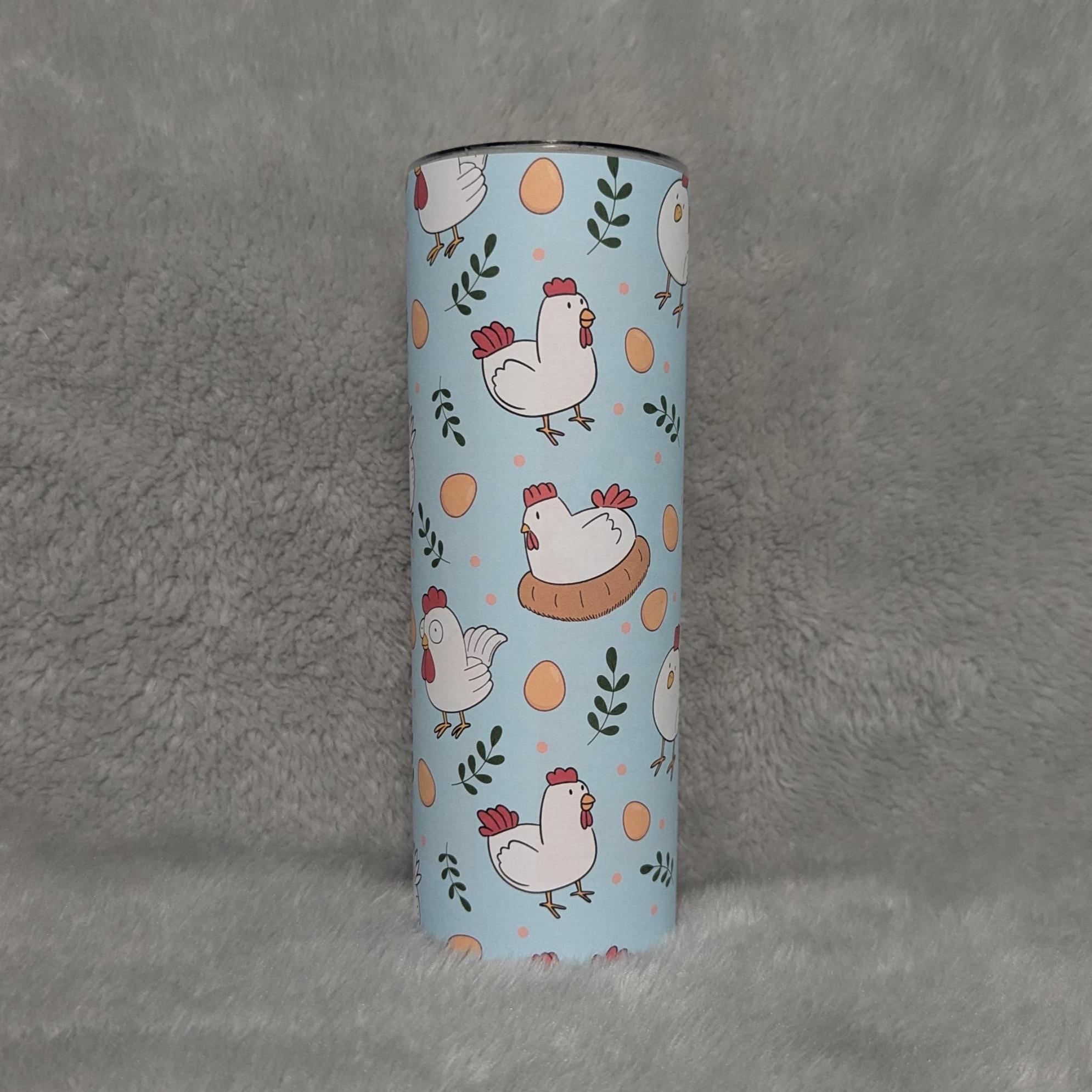 Cute 20oz Funny Chicken Tumbler with Reusable Straw - Perfect Gift!, Chicken Lover Gift, Everyday Use - For Hot Cold Drinks