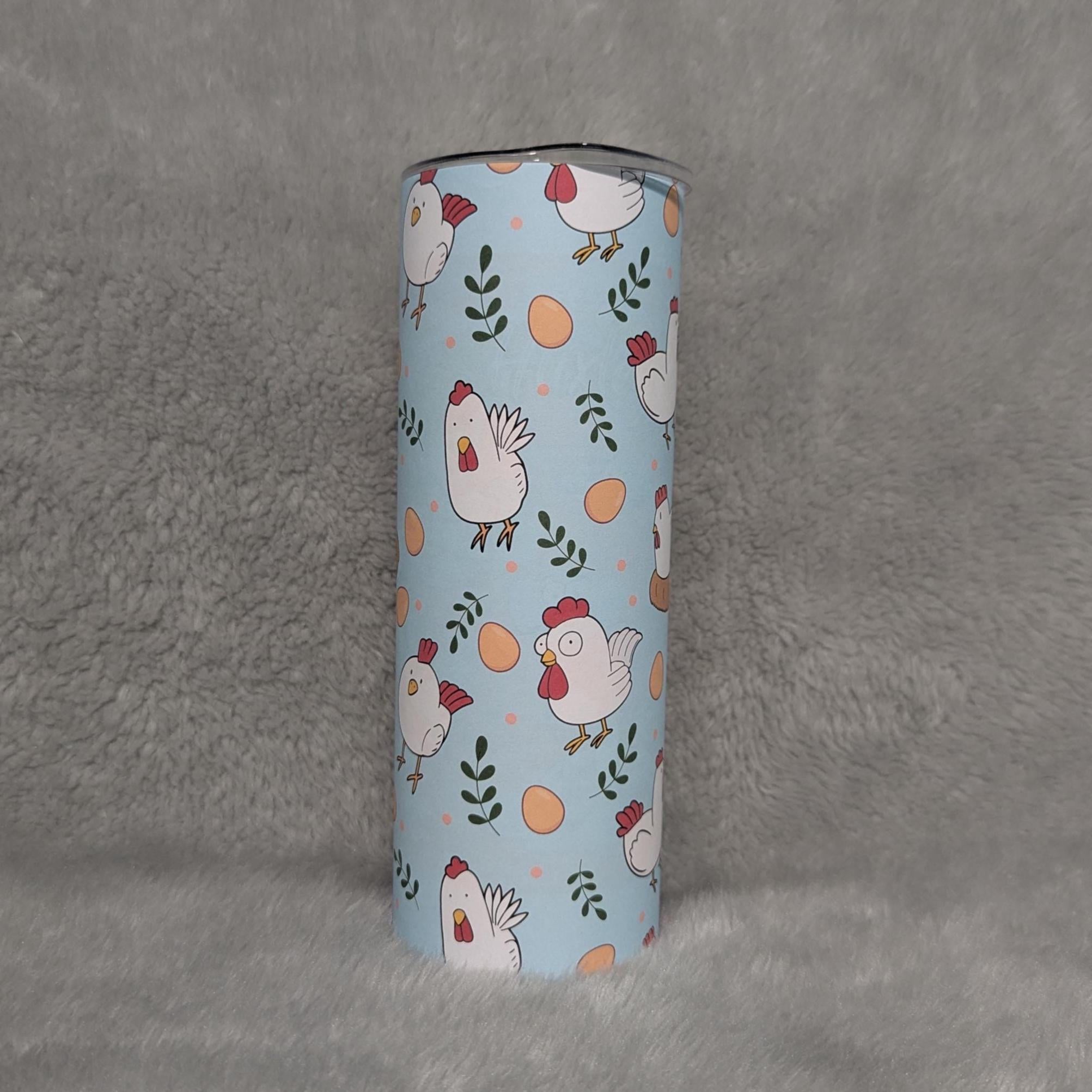 Cute 20oz Funny Chicken Tumbler with Reusable Straw - Perfect Gift!, Chicken Lover Gift, Everyday Use - For Hot Cold Drinks