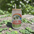 Let the Shenanigans Begin - 16oz Frosted Glass with Bamboo Lid & Reusable Straw