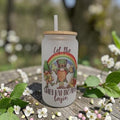 Let the Shenanigans Begin Gnome - 16oz Frosted Glass with Bamboo Lid & Reusable Straw