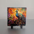 Beautiful Peacock Slate Picture With Display Legs