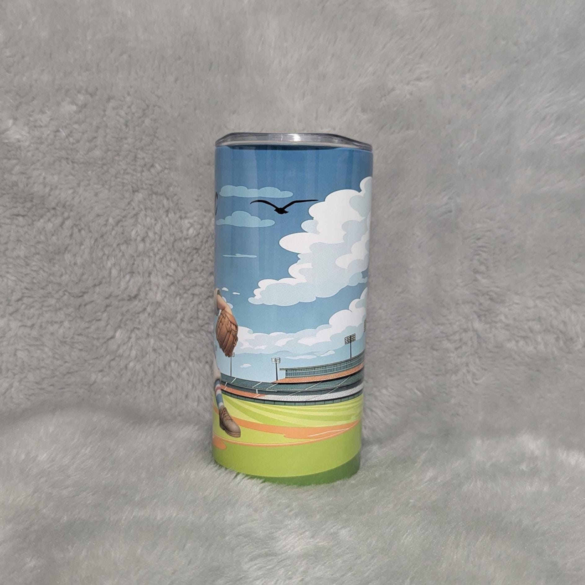 Kids Baseball Tumbler with Reusable Straw - Can Be Personalized, Youth Baseball Theme Gift, Great For Home Or On The Go, Custom Kids Cup,