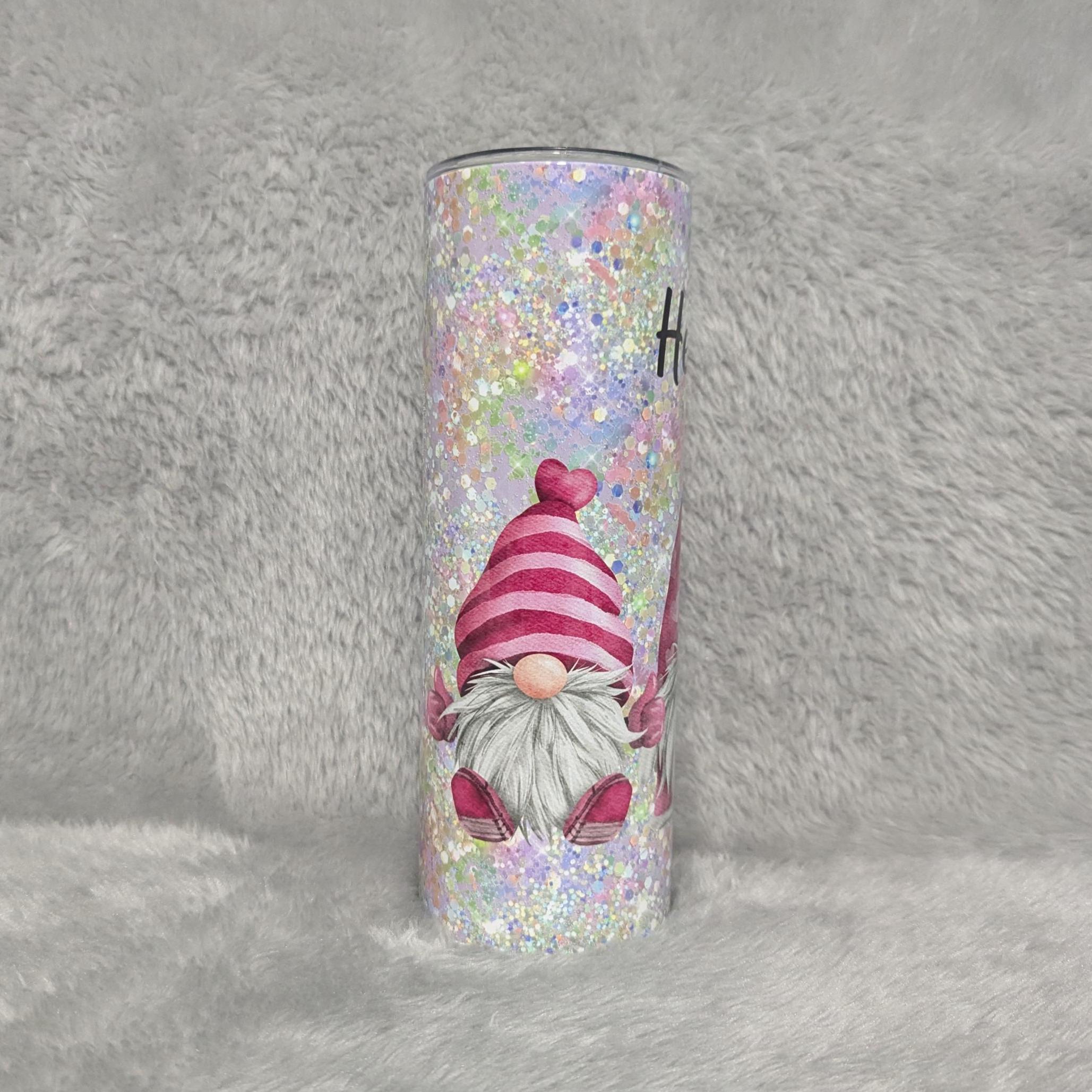 Pretty Gnome Tumbler Can Be Personalized, Gnome Cup With Name, Includes Reusable Straw, Tumbler Is Great For Home Work Or On The Go