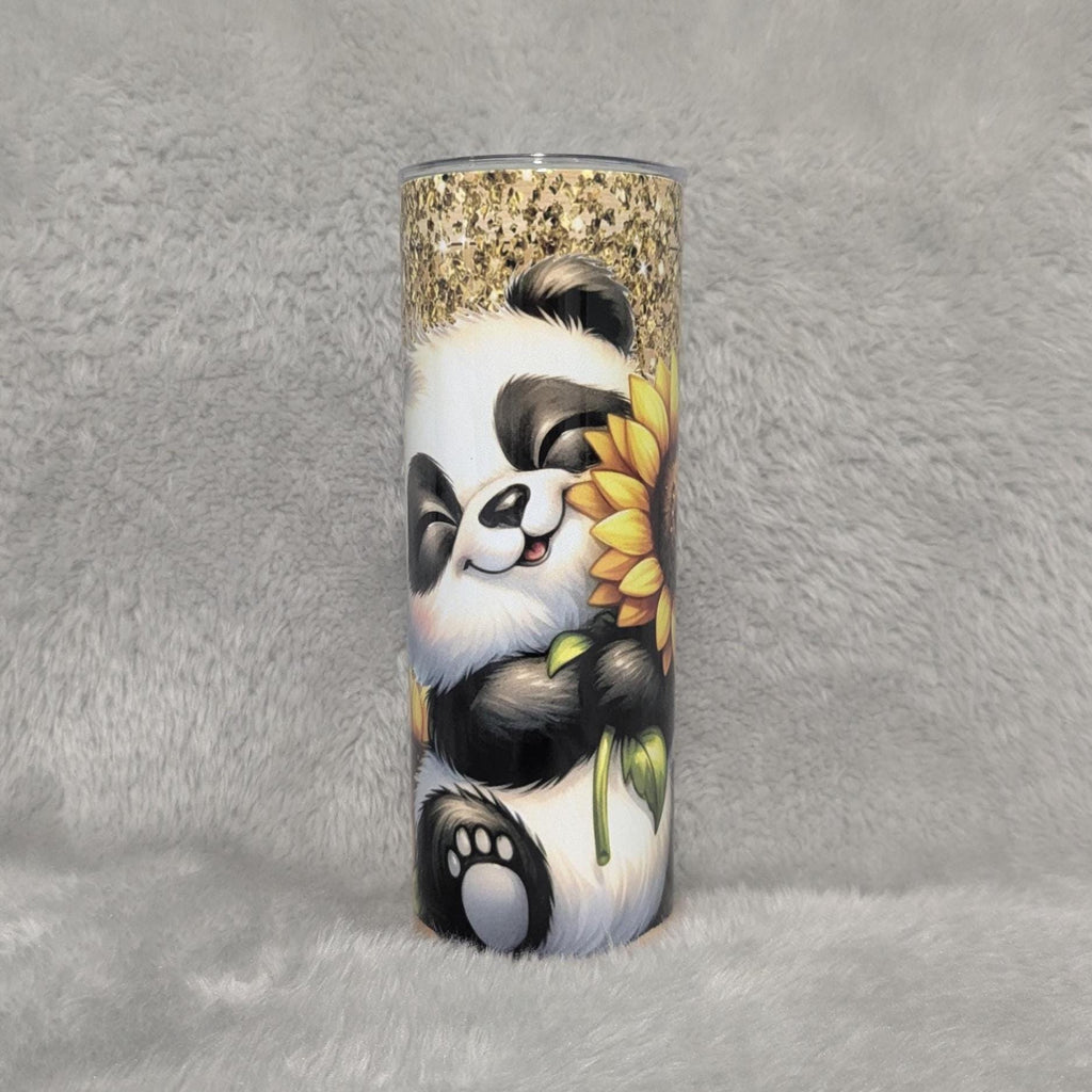 Pretty Panda Bear Tumbler Can Be Personalized, Includes A Reusable Straw, 20oz Skinny Tumbler For Everyday Use - Hot Or Cold Drinks