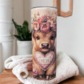 Highland Cow Mom Tumbler with Reusable Straw - Perfect Gift Idea, Can Be Personalized, Highland Cow Lover Gift, Gift For Mom