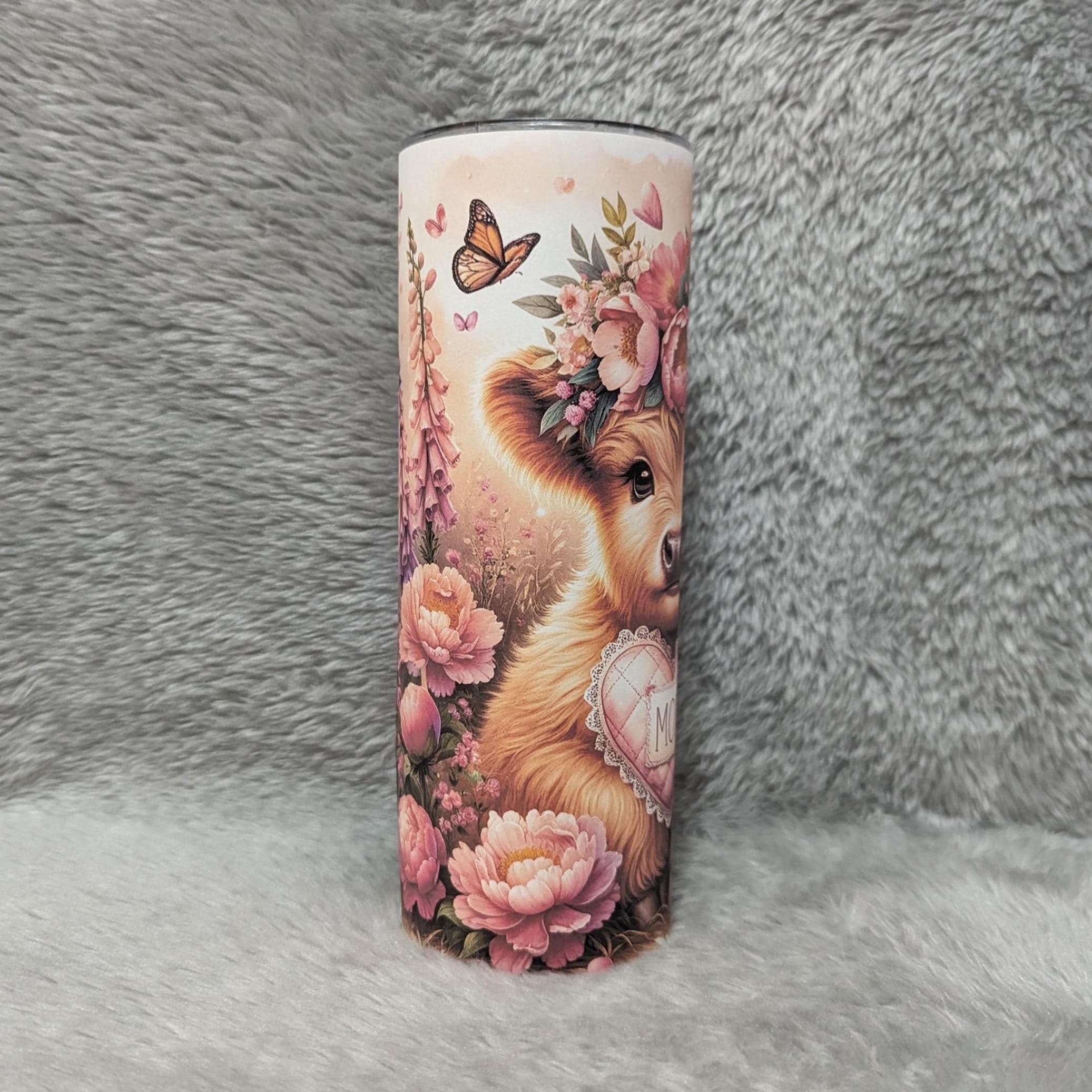 Highland Cow Mom Tumbler with Reusable Straw - Perfect Gift Idea, Can Be Personalized, Highland Cow Lover Gift, Gift For Mom