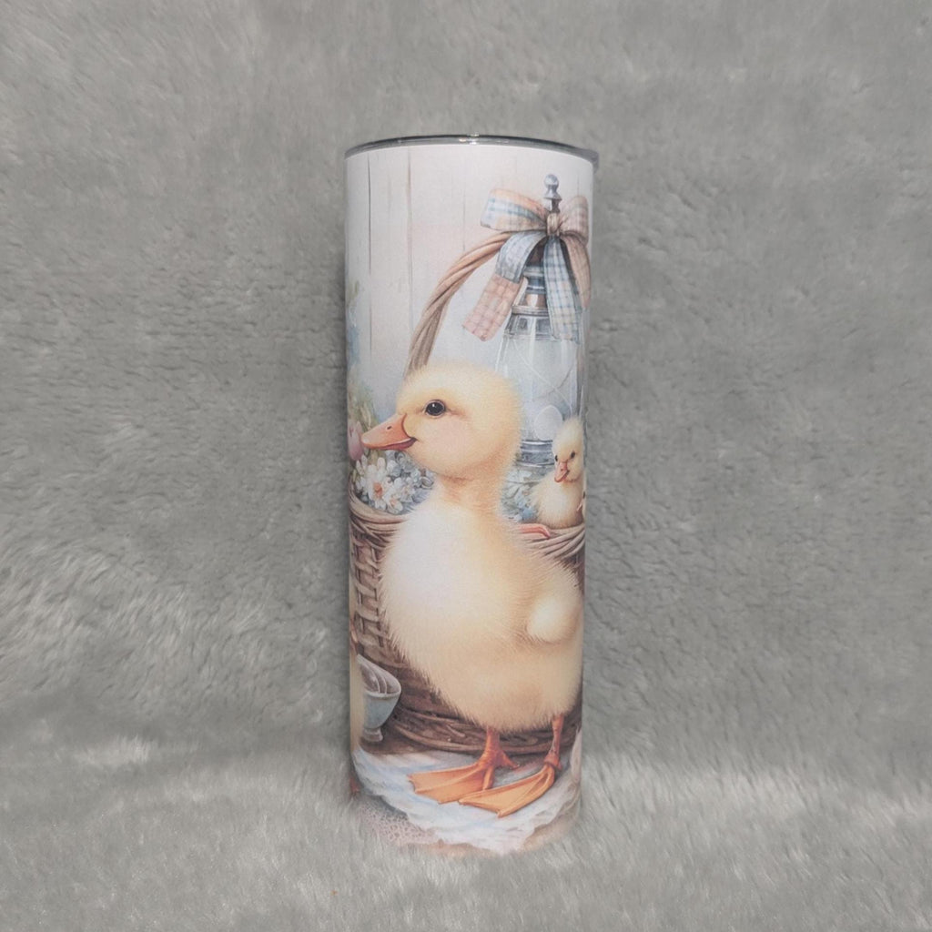 Customizable Duck Tumbler Featuring Ducklings and Beautiful Flowers, Duck Lover Gift, For Everyday Use - Hot Or Cold Drinks