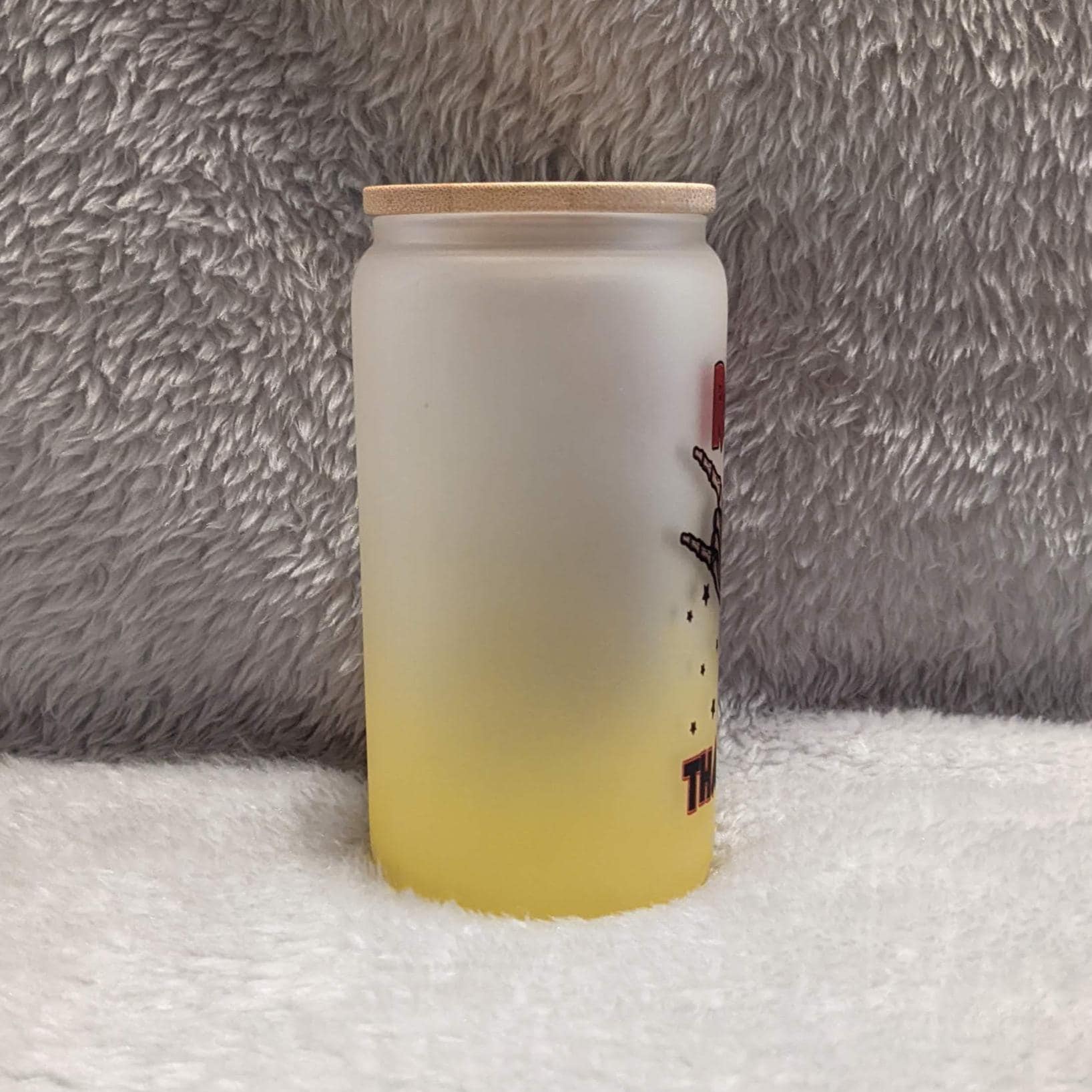Rockin' That Mom Life 16oz Yellow Frosted Glass with Bamboo Lid & Straw