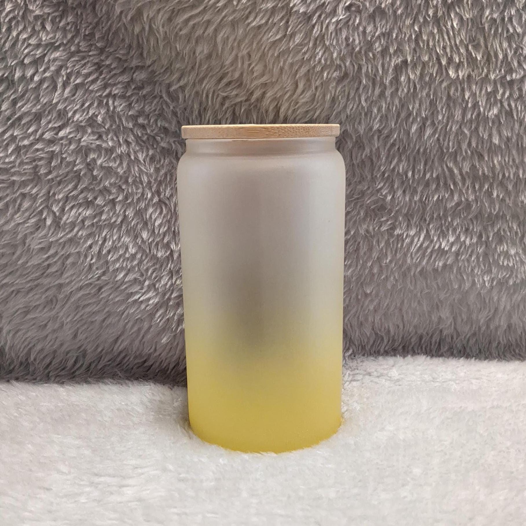 Rockin' That Mom Life 16oz Yellow Frosted Glass with Bamboo Lid & Straw